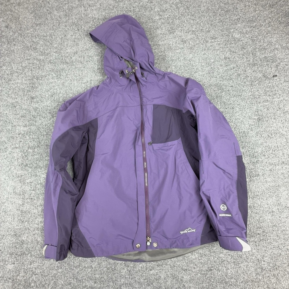 Eddie Bauer Jacket Womens Large Purple WeatherEdge 365 Hooded Ski Waterproof